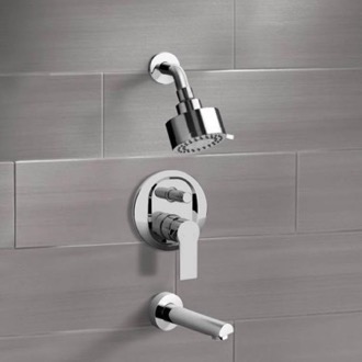 Tub and Shower Faucet Chrome Shower Faucet Set with Multi Function Shower Head Remer TSF51
